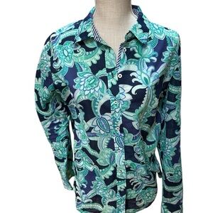 Talbots Blue and Green Paisley Shirt